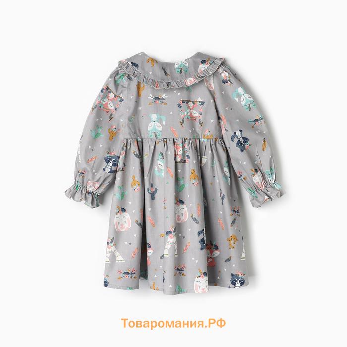 Платье детское с воротником KAFTAN "Зверята" р.28 (86-92 см)