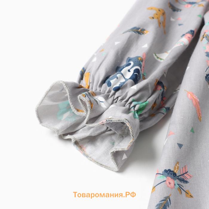 Платье детское с воротником KAFTAN «Зверята», размер 30 (98-104 см)