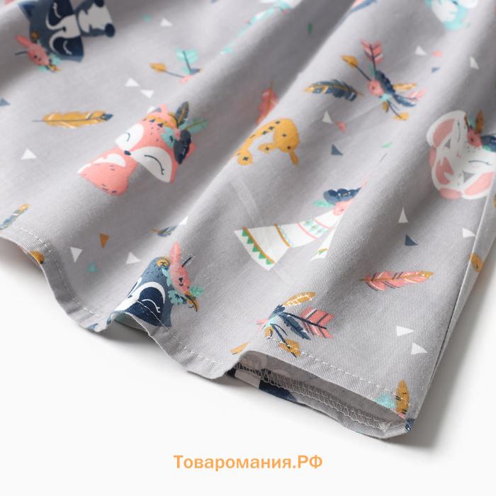 Платье детское с воротником KAFTAN «Зверята», размер 30 (98-104 см)