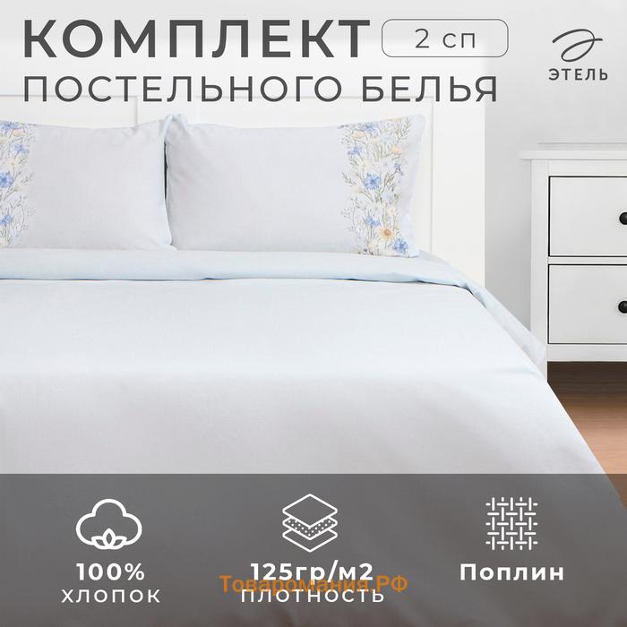 Постельное бельё  2 сп Flower strip(вид 1) 175х215 см, 200х220 см, 50х70 см -2 шт, поплин