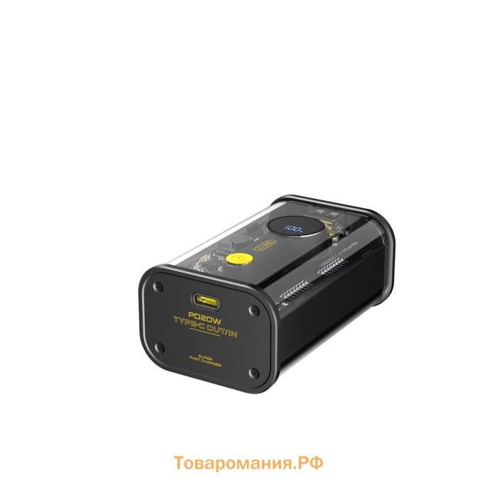 Внешний аккумулятор BYZ W89, 10000 мАч, 1 Type-C, 1 USB, 22.5 Вт, 3 А, дисплей, PD, чёрный