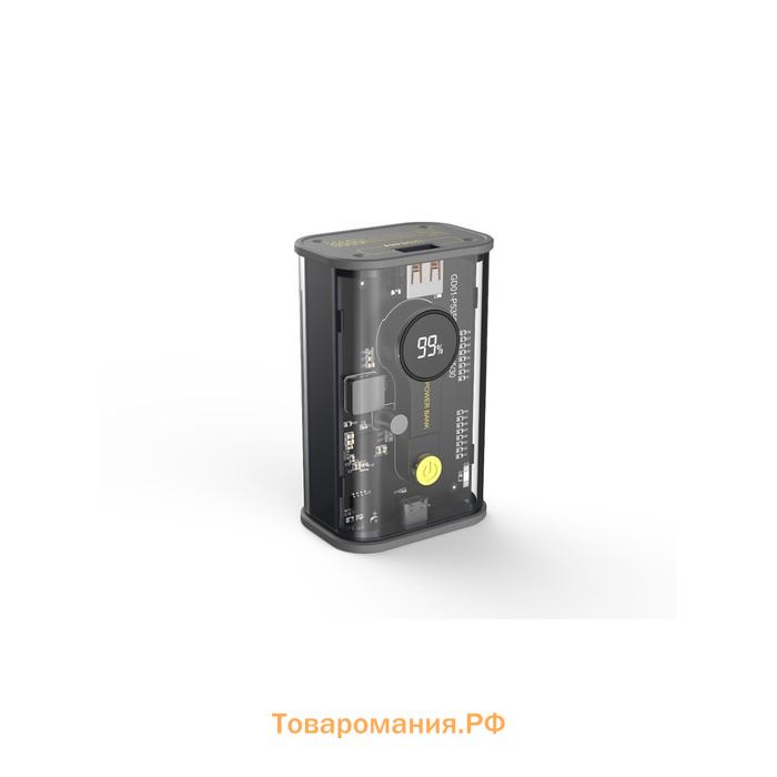 Внешний аккумулятор BYZ W89, 10000 мАч, 1 Type-C, 1 USB, 22.5 Вт, 3 А, дисплей, PD, чёрный