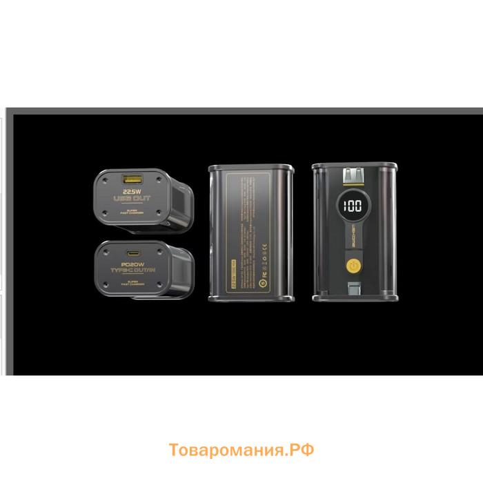 Внешний аккумулятор BYZ W89, 10000 мАч, 1 Type-C, 1 USB, 22.5 Вт, 3 А, дисплей, PD, чёрный