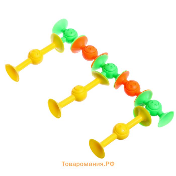 Мягкий конструктор детский «Весёлые присоски», 35 деталей