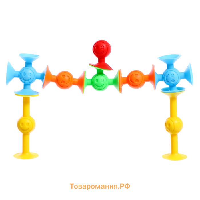 Мягкий конструктор детский «Весёлые присоски», 35 деталей