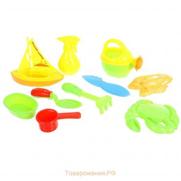 Песочный набор «Морское приключение», 10 предметов, цвета МИКС