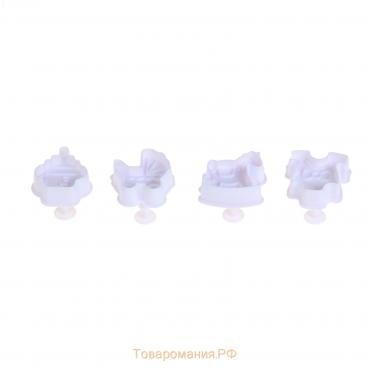 Набор плунжеров кондитерских «Малышок», 4 шт, 5×5 см, цвет МИКС