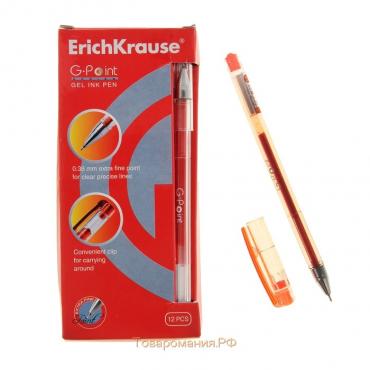 Ручка гелевая ErichKrause G-Point, чернила красные, узел 0.38 мм, длина линии письма 500 метров