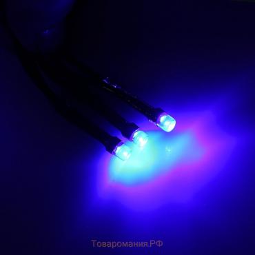Гирлянда «Занавес» 2 × 3 м, IP44, УМС, тёмная нить, 760 LED, свечение синее, 220 В