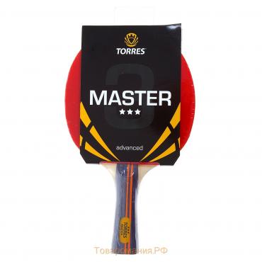Ракетка для настольного тенниса Torres Master, 3 звезды, для тренировок, накладка 2 мм