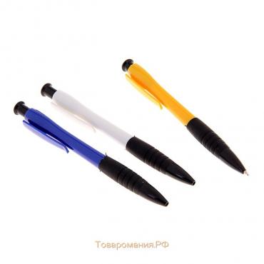 Ручка шариковая, автоматическая, синий стержень "Офис-стиль", с резиновым держателем, МИКС