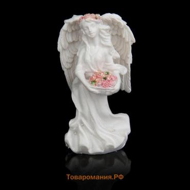 Сувенир полистоун "Ангел-девушка в розовом венке - благодарность" МИКС 3,8х6х3 см