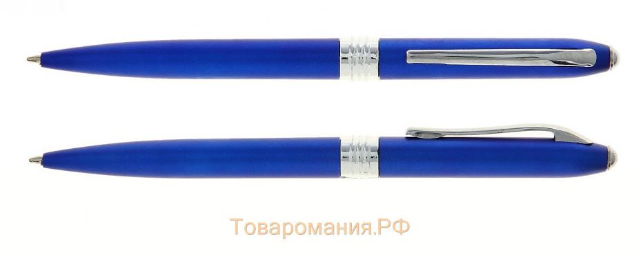 Ручка шариковая поворотная, 0.7 мм, под логотип, стержень синий, синий корпус