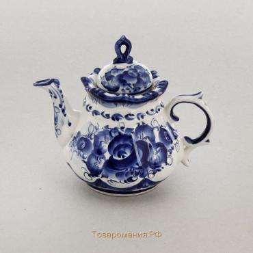 Чайник «Анемон», 10×18×15 см, гжель
