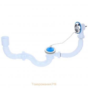 Комплект для ванны "АНИ Пласт" E155: сифон с выпуском, переливом 1 1/2", гибкая труба