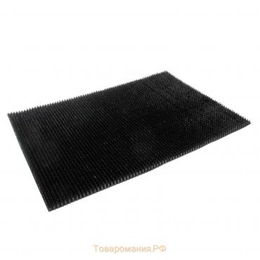 Покрытие ковровое щетинистое «Травка», 60×90 см, цвет чёрный