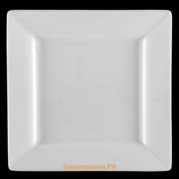 Тарелка фарфоровая квадратная Wilmax Stella, 25×25 см, цвет белый