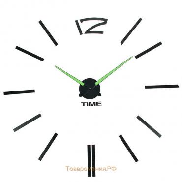 Часы-наклейка, серия: DIY, "Кайро", плавный ход, флуоресцентные стрелки, 120 х 120 см, 1 АА