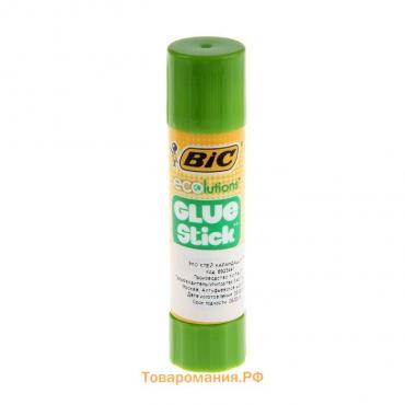 Клей-карандаш, 0.8г, BIC "Ecolutions", твердый, с яблочным запахом, прозрачный, водно-спиртовая основа