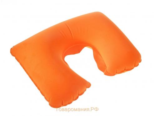 Подушка для шеи дорожная, надувная, 38 × 24 см, цвет оранжевый