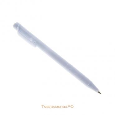 Ручка шариковая, автоматическая "Лого", корпус белый, стержень синий