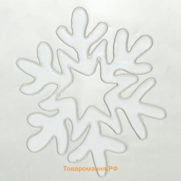 Наклейка на стекло "Белоснежная снежинка" 10,5х12 см, белый