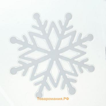 Наклейка на стекло "Снежинка с ромбами" 14х14 см, белый
