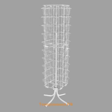 Стойка вращающаяся для открыток, напольная, 80 карманов А5, 45×45×180 см, цвет белый