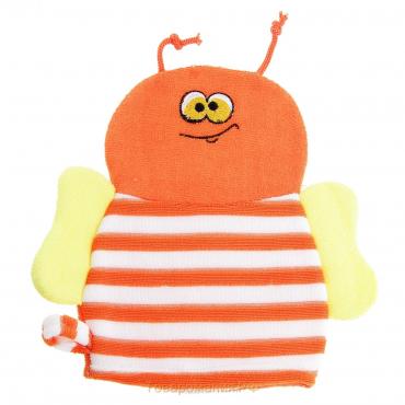 Мочалка-варежка детская для купания «Пчёлка», цвет МИКС