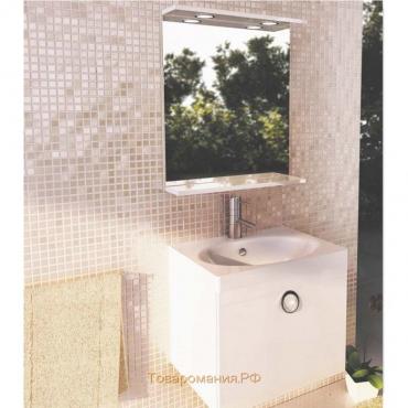 Зеркало Comforty К-60 для ванной, цвет белый, 68.5х60х14 см