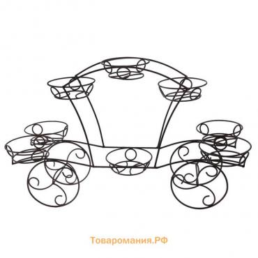 Подставка для цветов «Карета», d=16 см, цвет чёрный