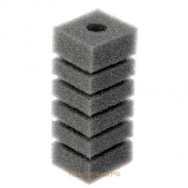 Губка прямоугольная для фильтра турбо № 1, 4 х 4,5 х 11 см, серая