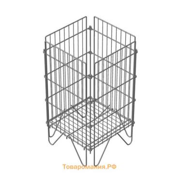 Корзина-накопитель, разборная, 42×42×80 см, цвет хром регулируемое дно