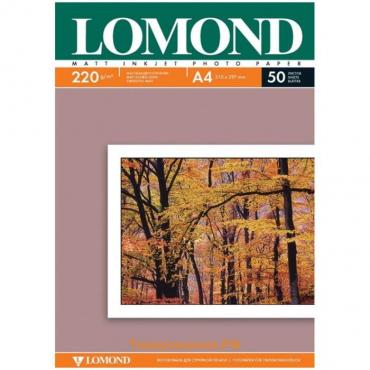 Фотобумага для струйной печати А4, 50 листов LOMOND, 220 г/м2, двусторонняя, матовая