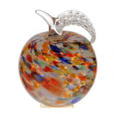 Сувенир стекло в стеклокрошку "Яблоко разное" h 90 мм