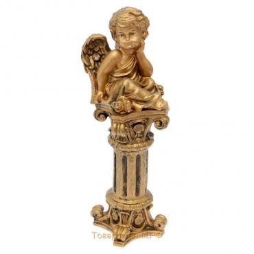 Фигура "Ангел сидя на колонне" бронза 14х14х53см