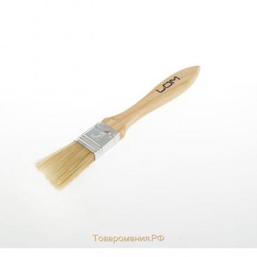 Кисть плоская ЛОМ, натуральная щетина, деревянная рукоятка, 1", 25 мм