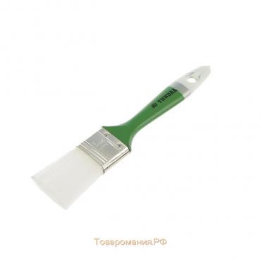 Кисть плоская ТУНДРА, искусственная щетина, пластиковая рукоятка, 1.5", 38 мм