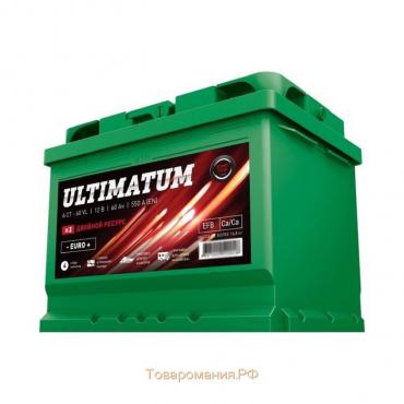 Аккумуляторная батарея ULTIMATUM AGM 60 А/ч - VRLA Euro, обратная полярность