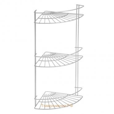 Полка угловая 3-х ярусная Slim, 25×18×45 см, хром