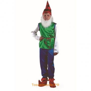 Карнавальный костюм «Гном», текстиль, размер 32, рост 122 см