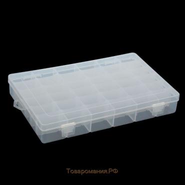 Шкатулка пластик для мелочей "Прямоугольная" 36 отделений 4,3х27,5х17,8 см