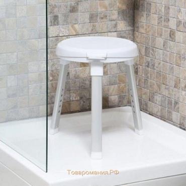 Стул для ванной с поворотным сиденьем, цвет белый