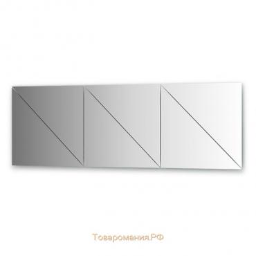 Зеркальная плитка с фацетом 10 мм, - комплект 6 шт треугольник 50 х 50 см, серебро Evoform