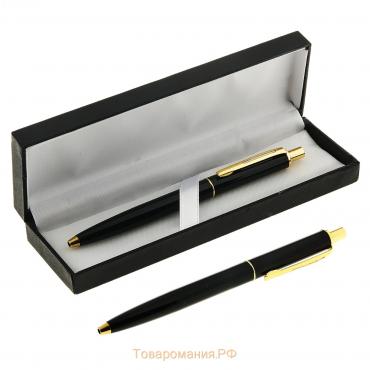 Ручка подарочная, шариковая, автоматическая "Джокер", в кожзам футляре, чёрный с золотом