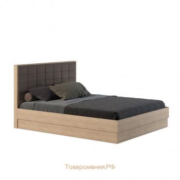 Кровать двуспальная Оливия 1600х2000 с ПМ и орт.основанием дуб сонома/какао рогожка