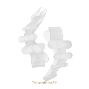 Корректоры-разделители для пальцев ног, 4 разделителя, силиконовые, 10 × 4 см, пара, цвет белый
