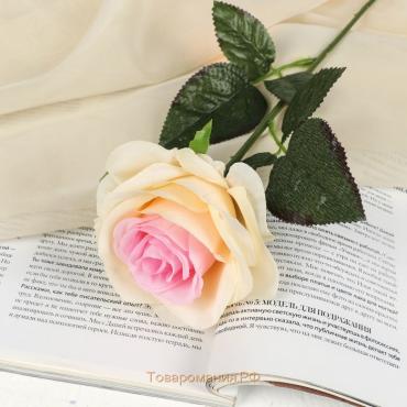 Цветы искусственные "Роза Глория" 9х60 см, кремовый