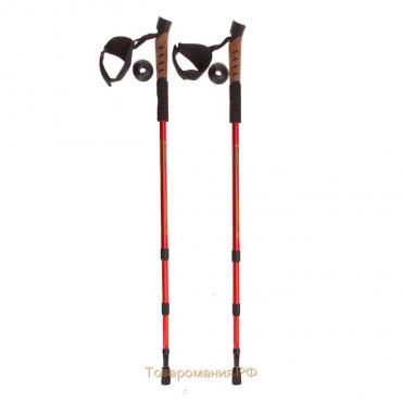 Палки для скандинавской ходьбы ONLYTOP, телескопические, 3 секции, до 135 см, 2 шт., цвет МИКС