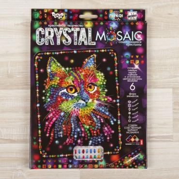 Набор для создания мозаики «Кот» CRYSTAL MOSAIC, на тёмном фоне